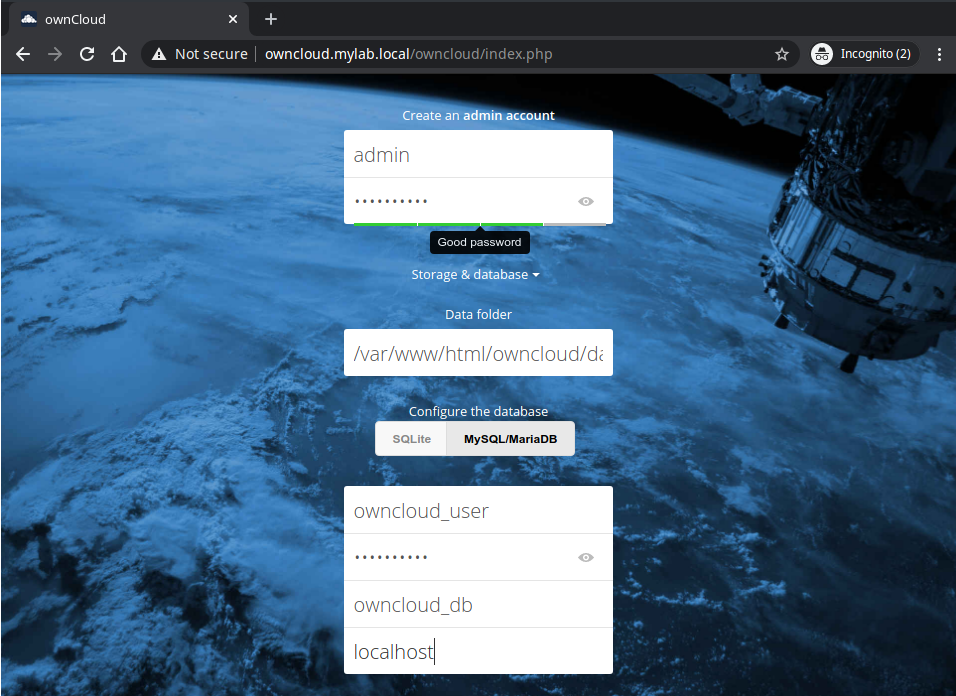 Install and Configure | ownCloud quickstart